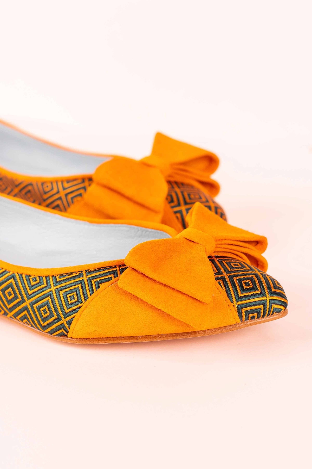 Turquoise Orange Ballerina (includes wool and leather insole)