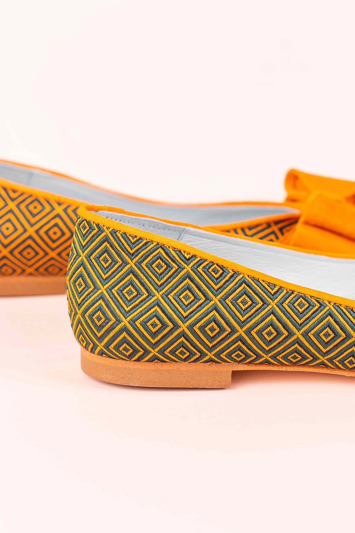 Turquoise Orange Ballerina (includes wool and leather insole)