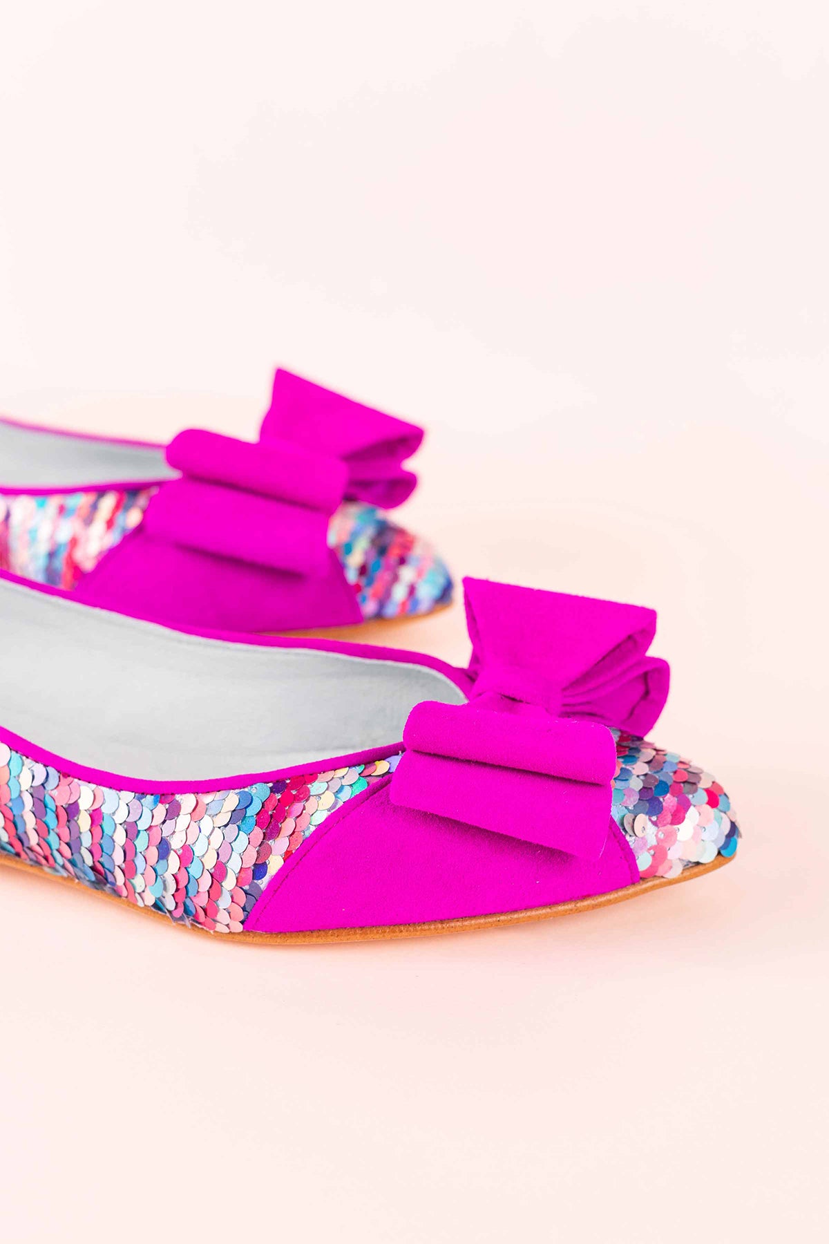 Ballerine multi turchese (include soletta in lana e pelle)