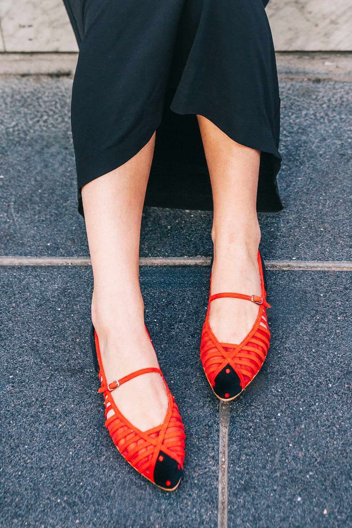 Bailarina Roma Rojo (incluye plantilla de lana y piel)