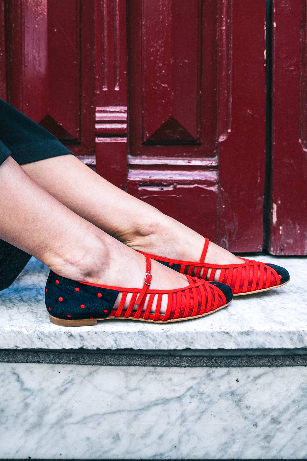 Bailarina Roma Rojo (incluye plantilla de lana y piel)