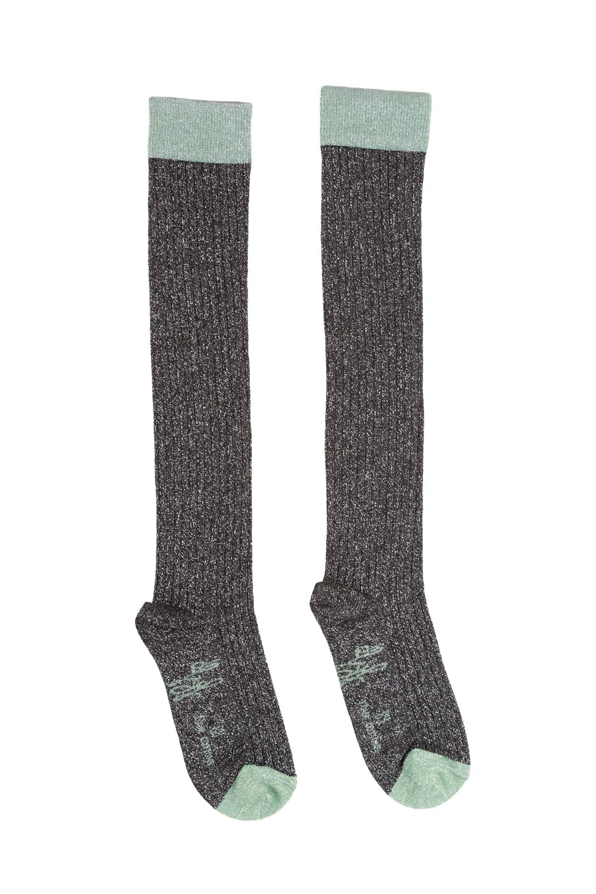 Calcetines Verde Agua Glitter