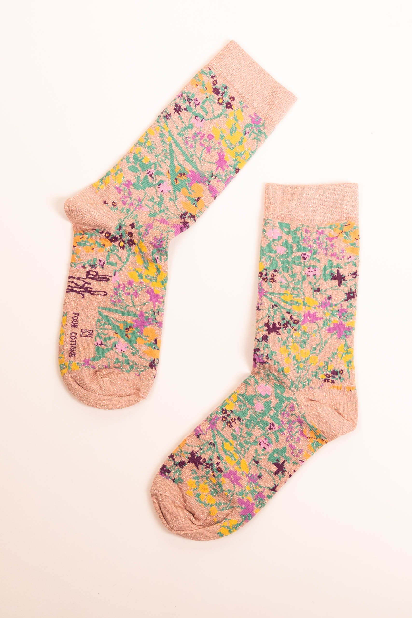 Chaussettes Fleurs Pêche