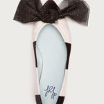 Vista superior de la Bailarina VII Black con lazo de tul y plantilla interior