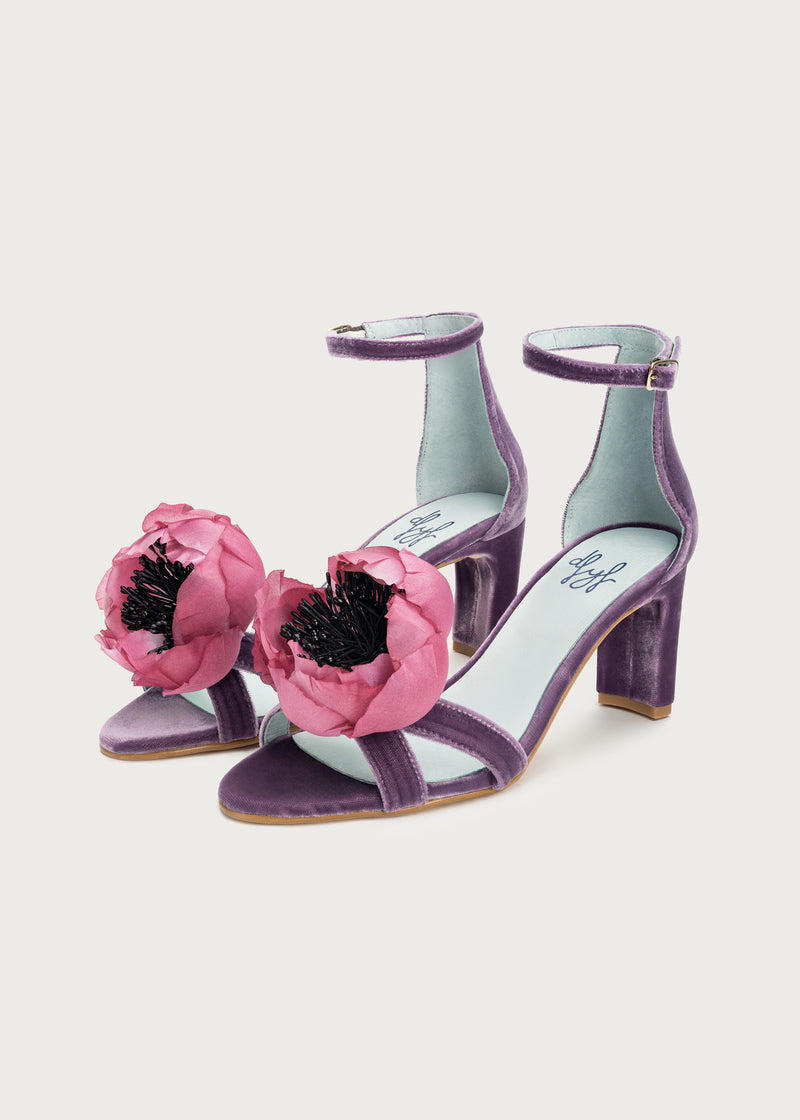 Tacón Heritage Malva · Flor Buganvilla