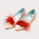 Bailarinas IV de defloresyfloreros en diferentes colores con terciopelo de seda y plumas naturales