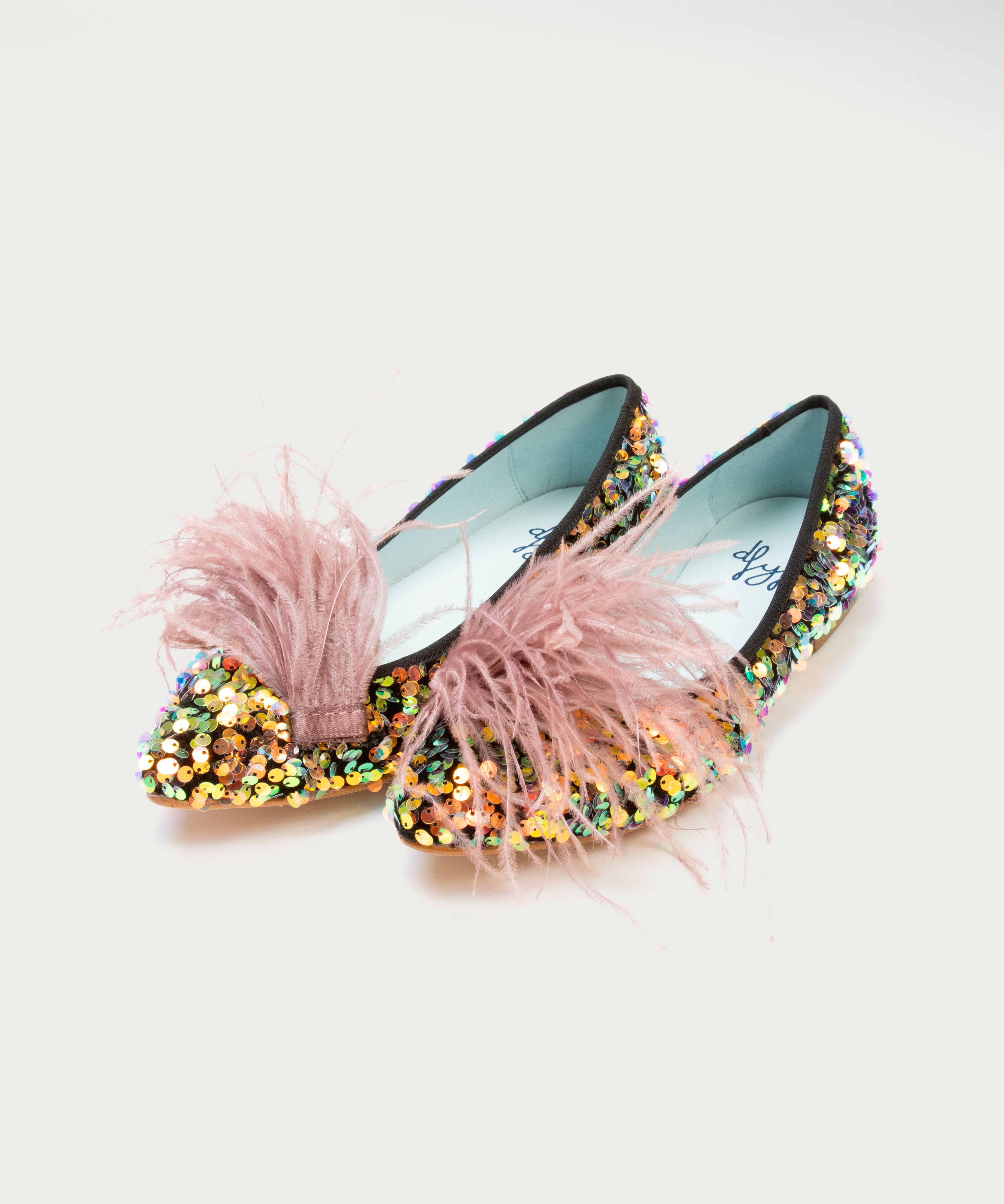 Bailarinas IV de defloresyfloreros en diferentes colores con terciopelo de seda y plumas naturales