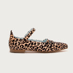 Bailarina VIII Melocotón de defloresyfloreros en raso con flocado de terciopelo y estampado animal print