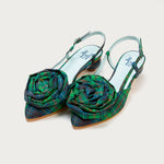 Tacones XIX de defloresyfloreros en diferentes colores con maxi rosa y tacón de bola