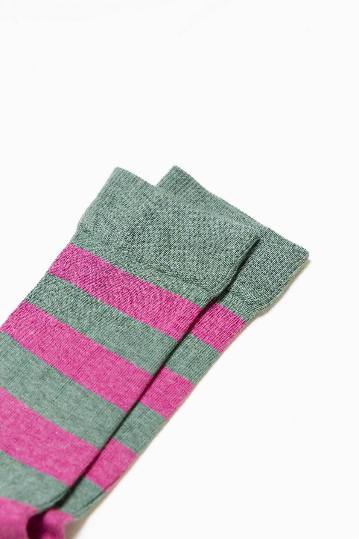 Olive Green Socks - Pink